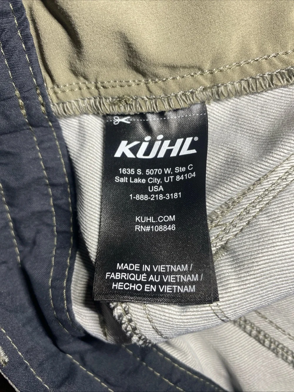 Kuhl Shift Amphibia Shorts Men's Size 38 Gray Quick-Dry Hiking Style 5129
